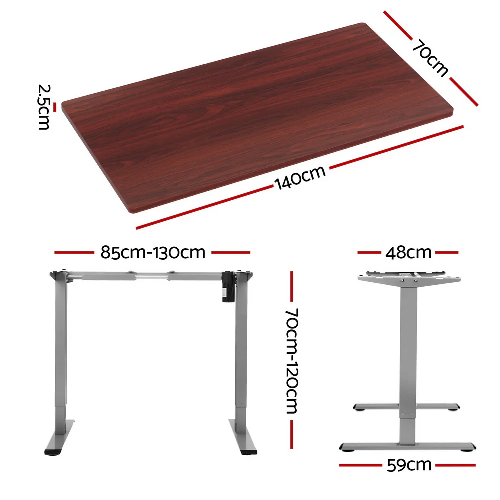 Artiss Standing Desk Motorised 140CM Walnut - Image 4