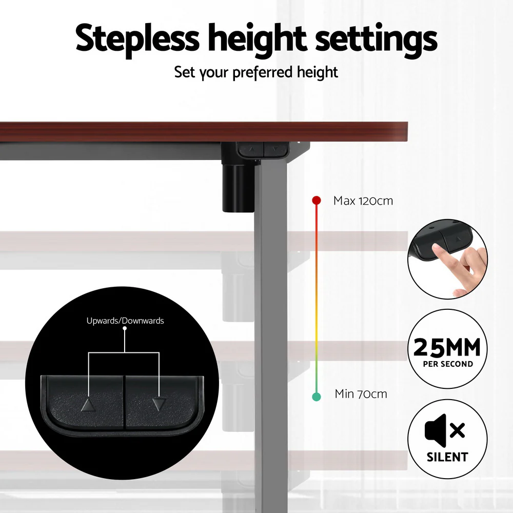 Artiss Standing Desk Motorised 140CM Walnut - Image 7