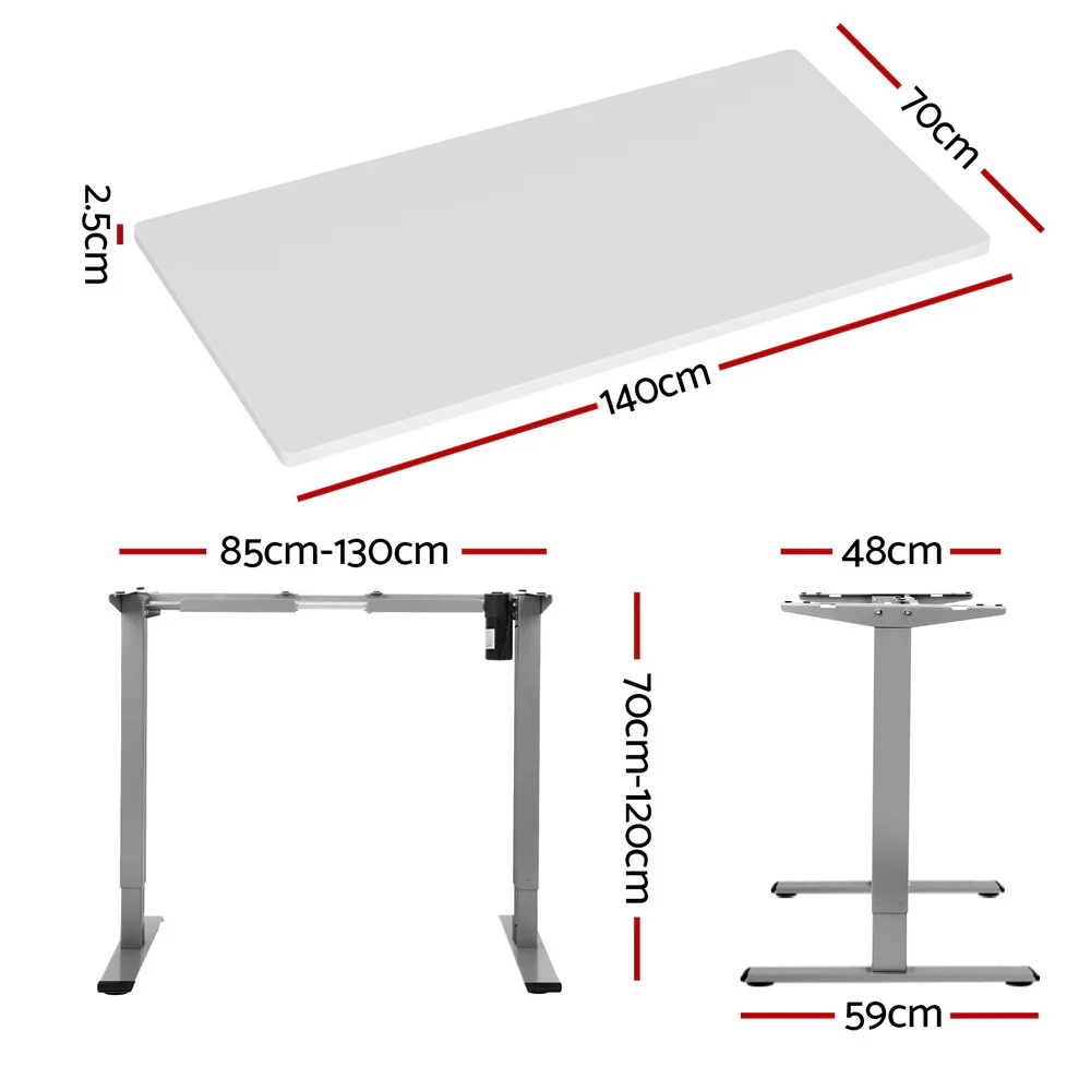 Artiss Standing Desk Motorised 140CM White - Image 4