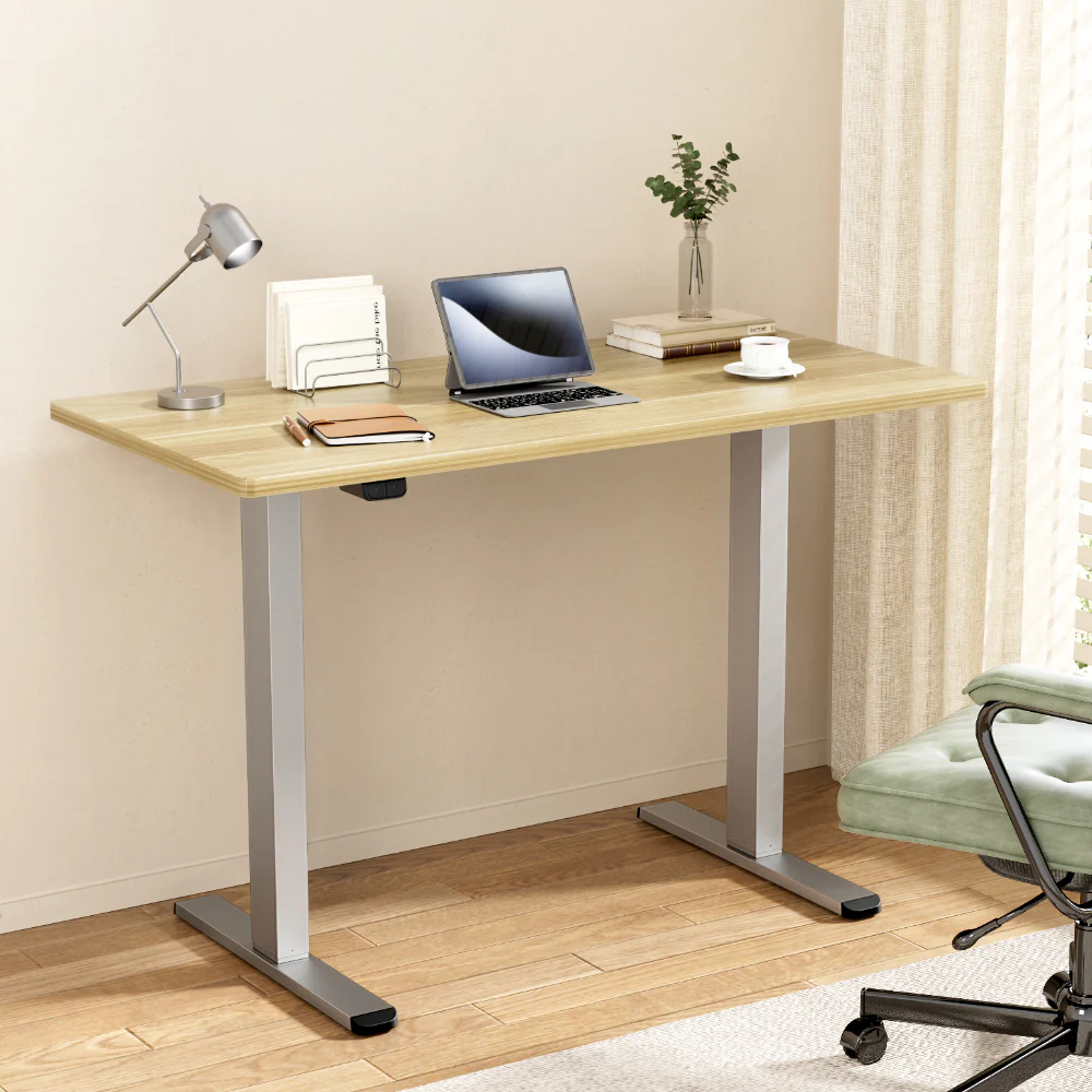 Artiss Standing Desk Motorised 140CM White Oak - Image 2