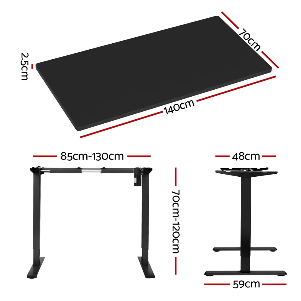 Artiss Standing Desk Motorised Black 140CM - Image 4