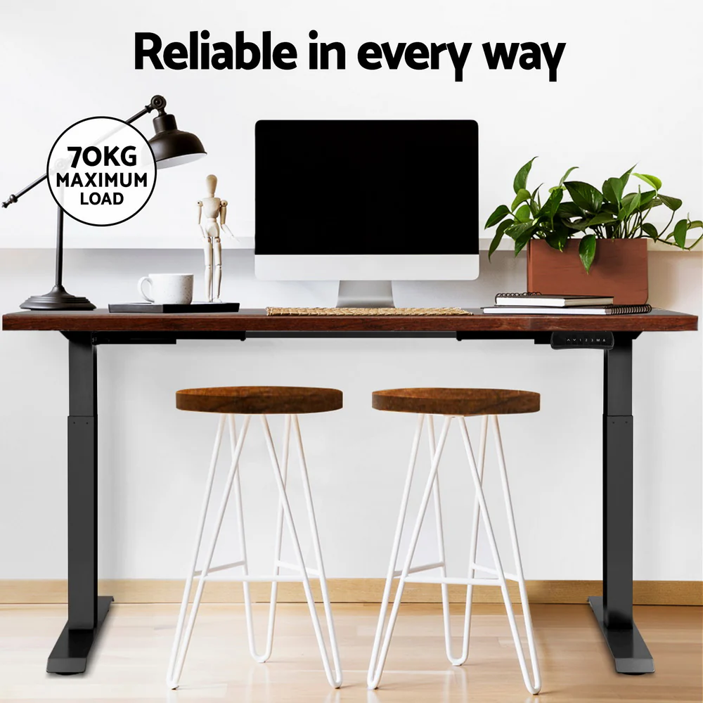 Artiss Standing Desk Motorised Dual Motor Rustic Brwon 120CM - Image 8