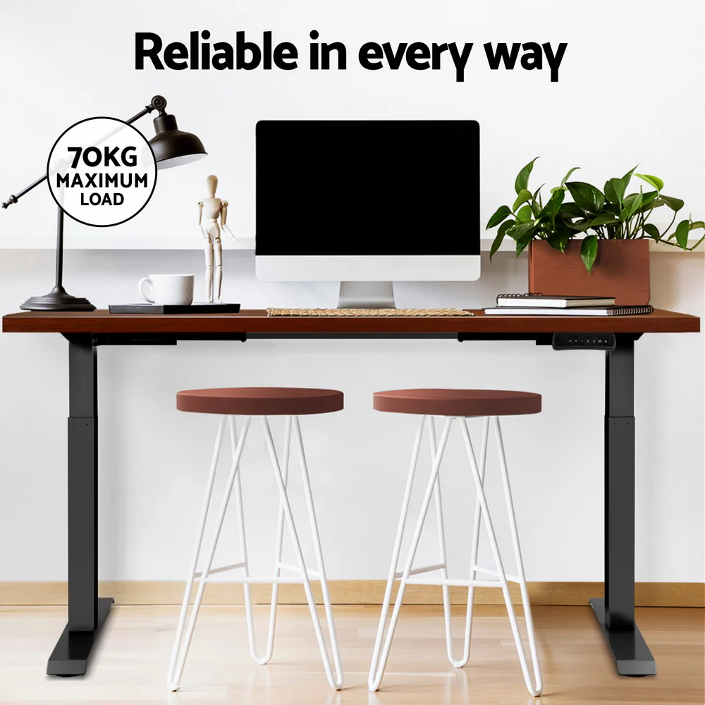 Artiss Standing Desk Motorised Dual Motor Walnut 140CM - Image 8