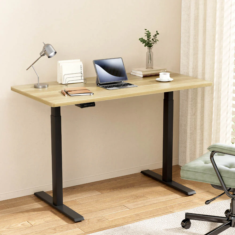 Artiss Standing Desk Motorised Dual Motor White Oak 140CM - Image 2