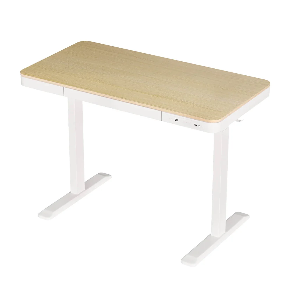 Artiss Standing Desk Motorised Electric Desks Drawer 120CM Oak - Image 3