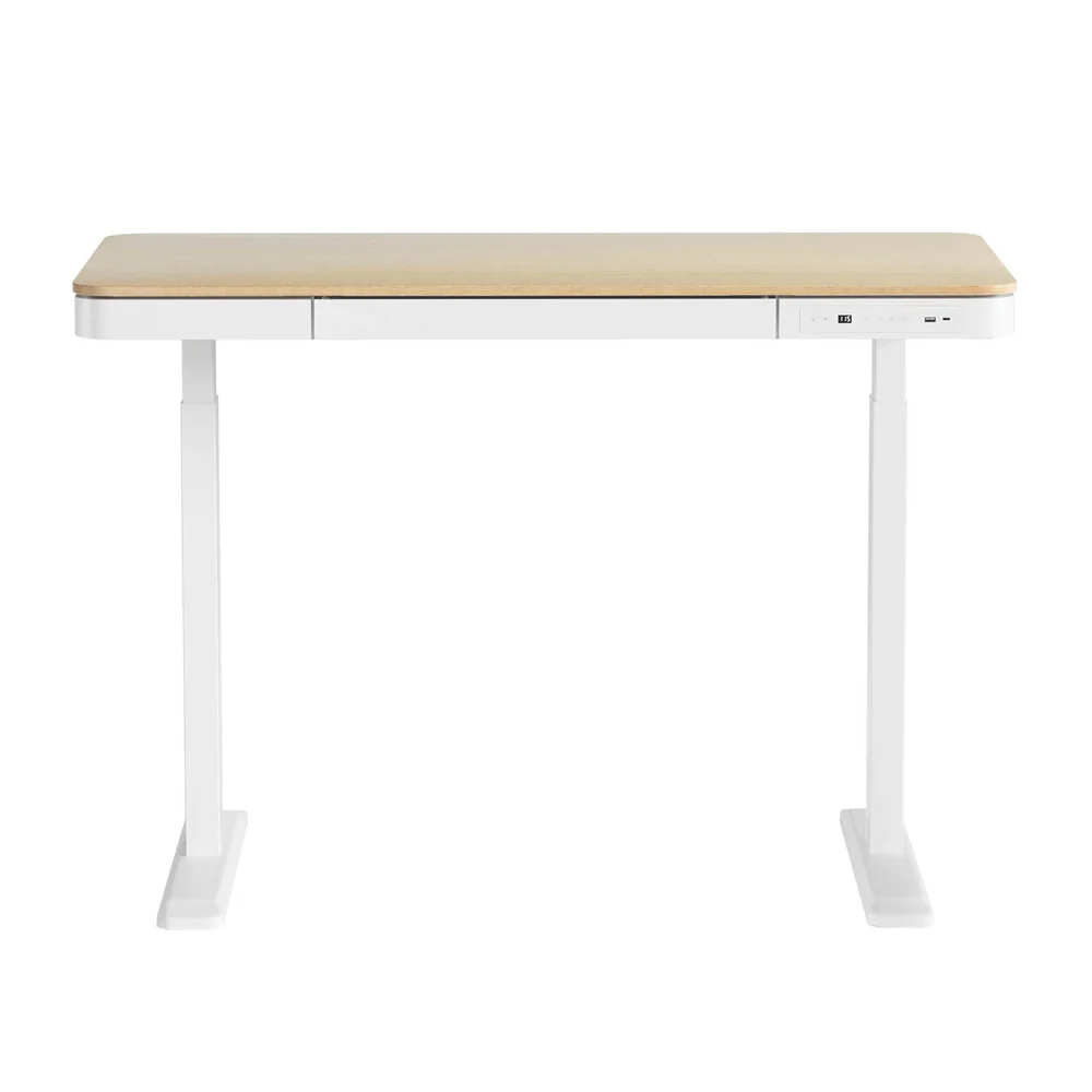 Artiss Standing Desk Motorised Electric Desks Drawer 120CM Oak - Image 5