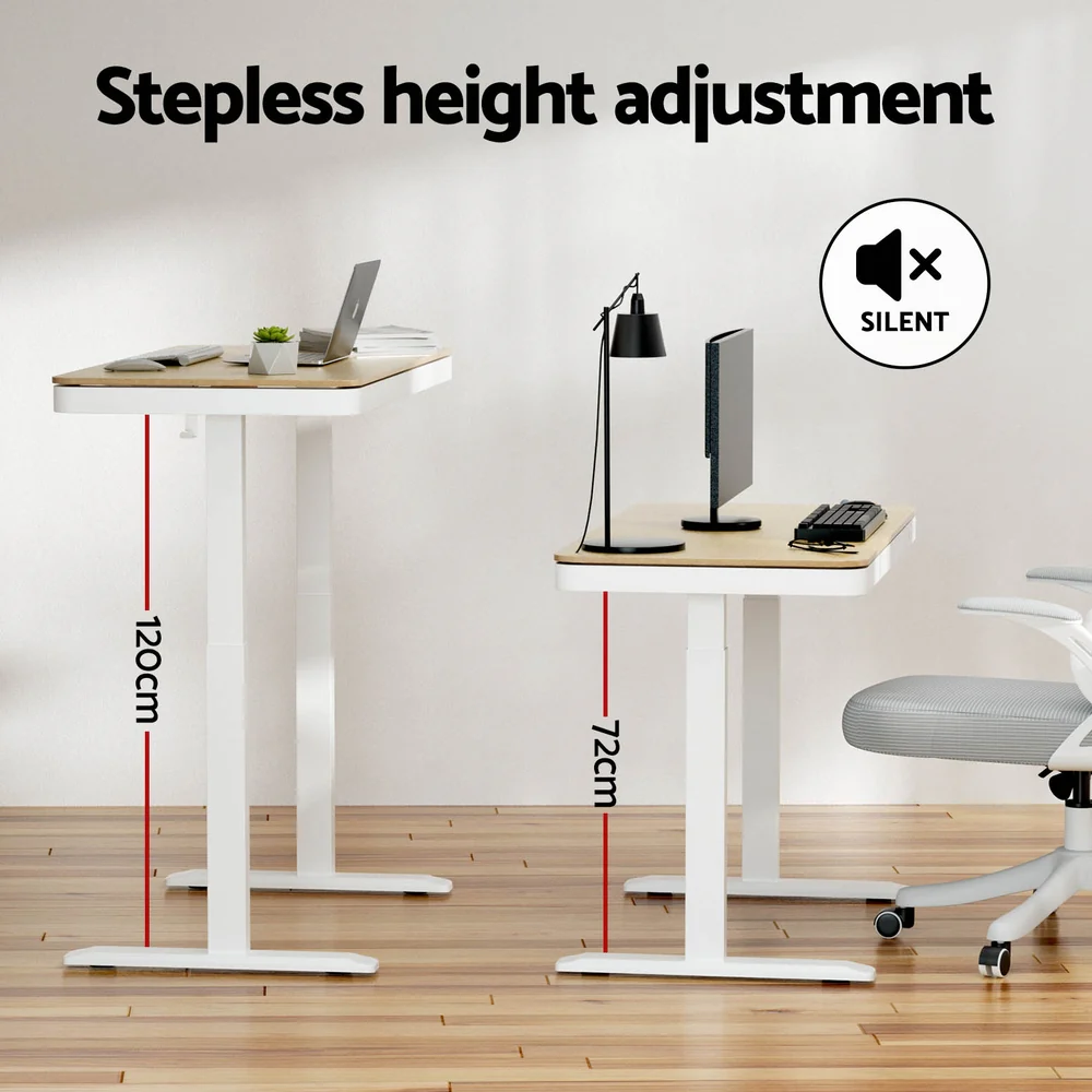 Artiss Standing Desk Motorised Electric Desks Drawer 120CM Oak - Image 8