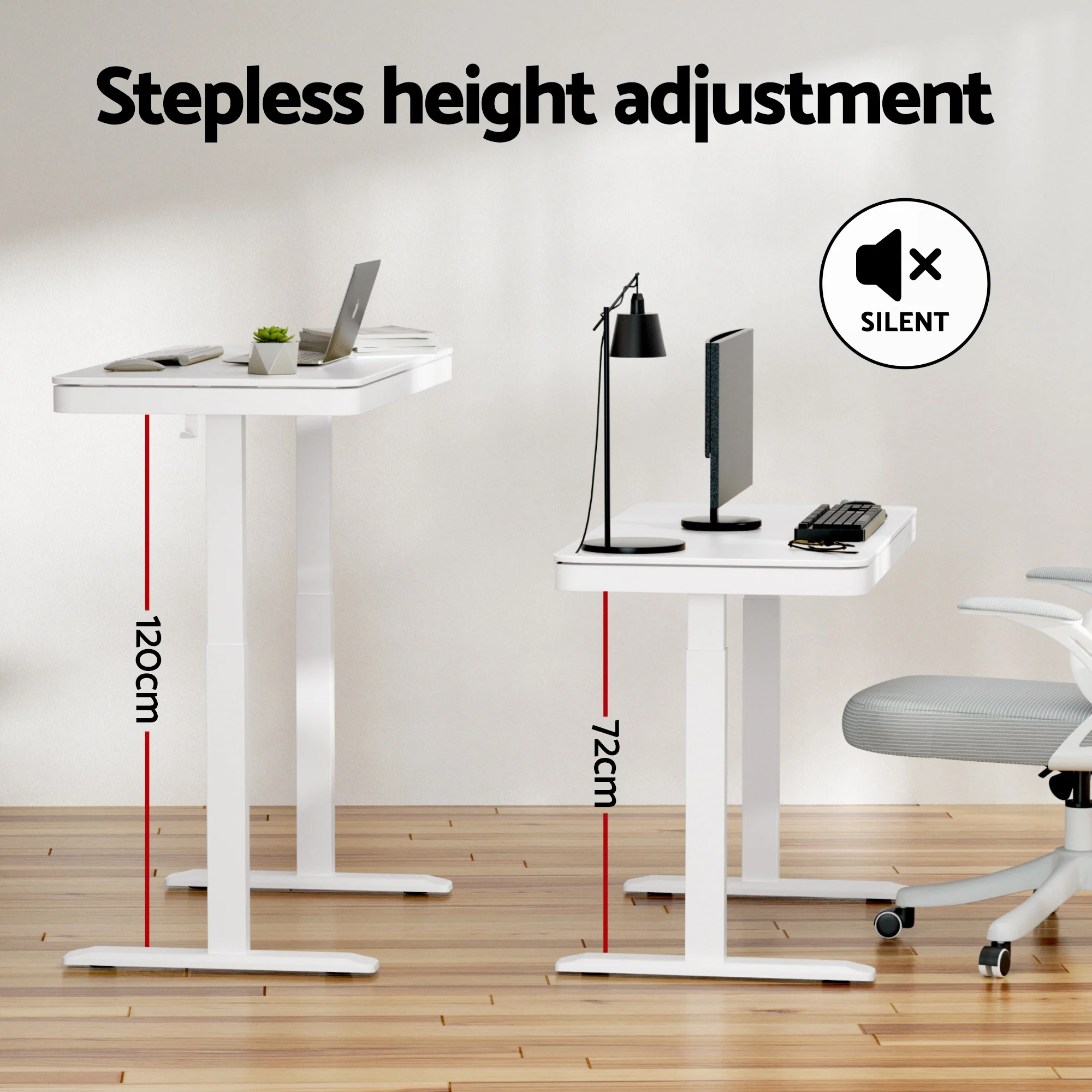 Artiss Standing Desk Motorised Electric Desks Drawer 120CM White - Image 8