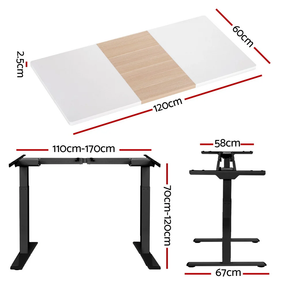 Artiss Standing Desk Motorised Electric Dual Motor 120CM - Image 4