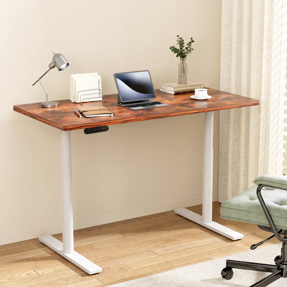 Artiss Standing Desk Motorised Electric Dual Motor 120CM Rustic Brown - Image 2
