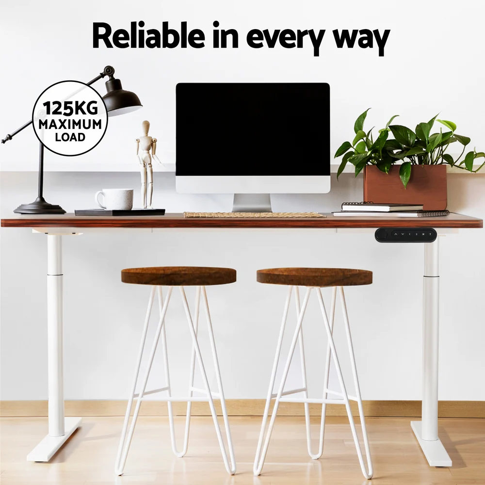 Artiss Standing Desk Motorised Electric Dual Motor 140CM Rustic Brown - Image 8