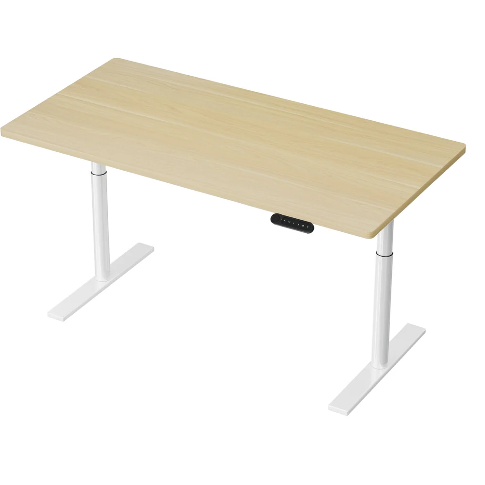 Artiss Standing Desk Motorised Electric Dual Motor 140CM White Oak - Image 3