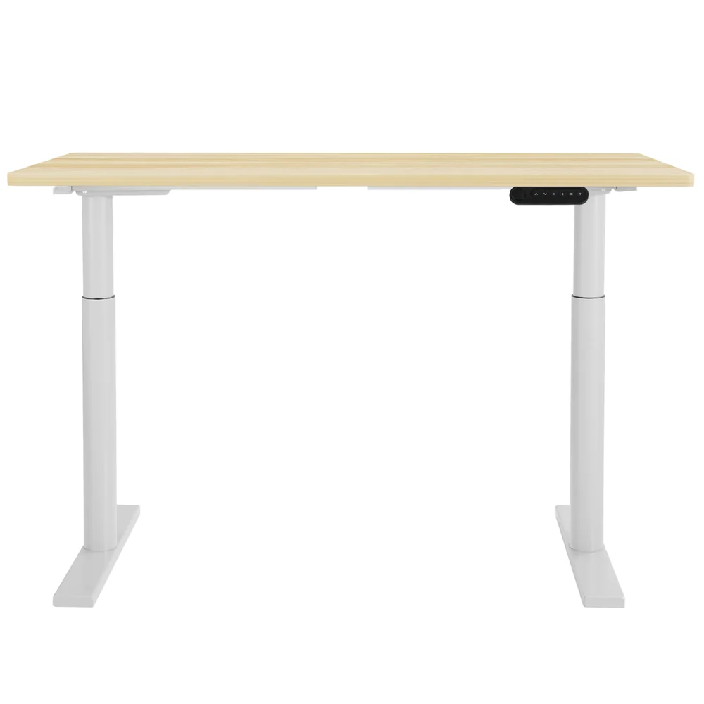 Artiss Standing Desk Motorised Electric Dual Motor 140CM White Oak - Image 5