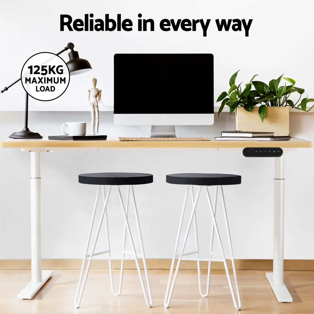 Artiss Standing Desk Motorised Electric Dual Motor 140CM White Oak - Image 8