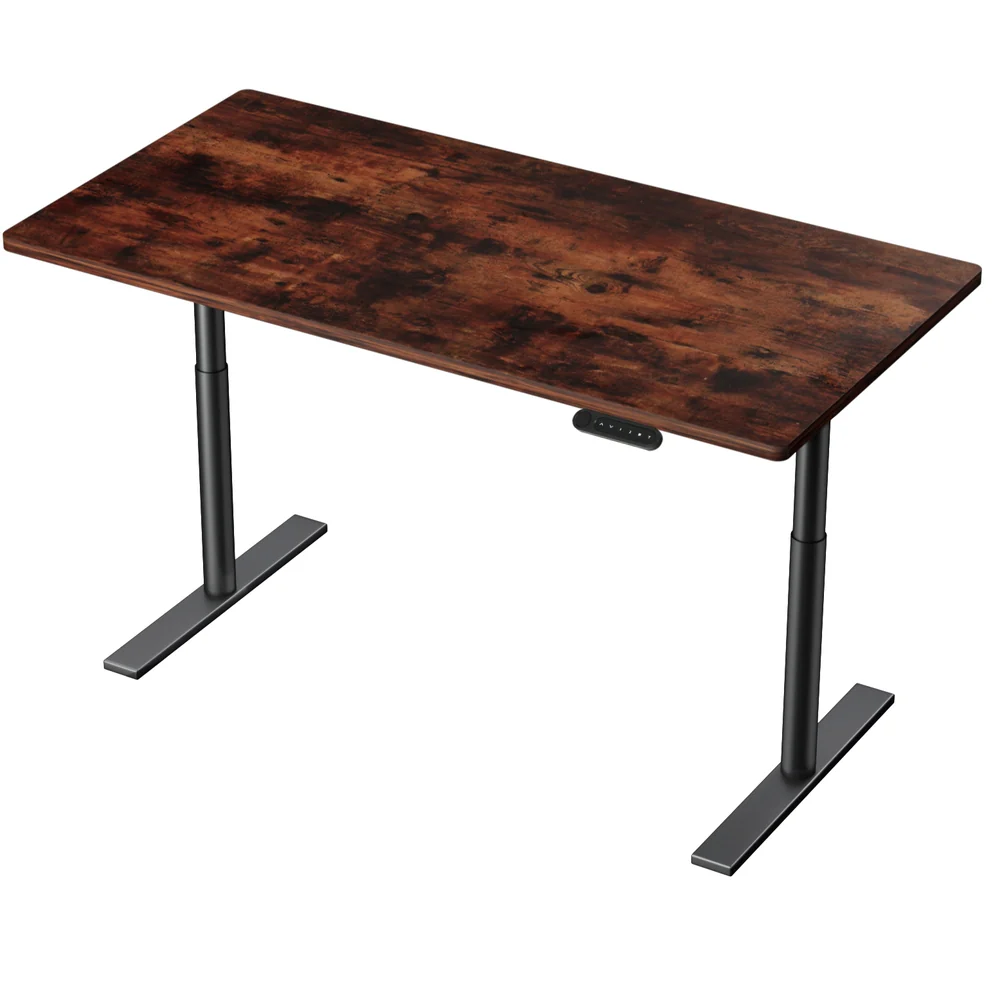 Artiss Standing Desk Motorised Electric Dual Motor Rustic Brown 140CM - Image 3