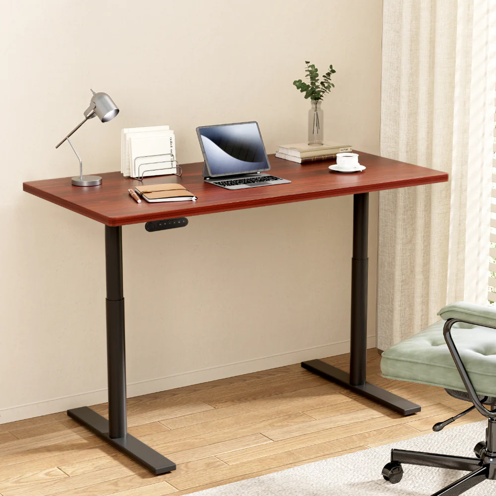Artiss Standing Desk Motorised Electric Dual Motor Walnut 120CM - Image 2