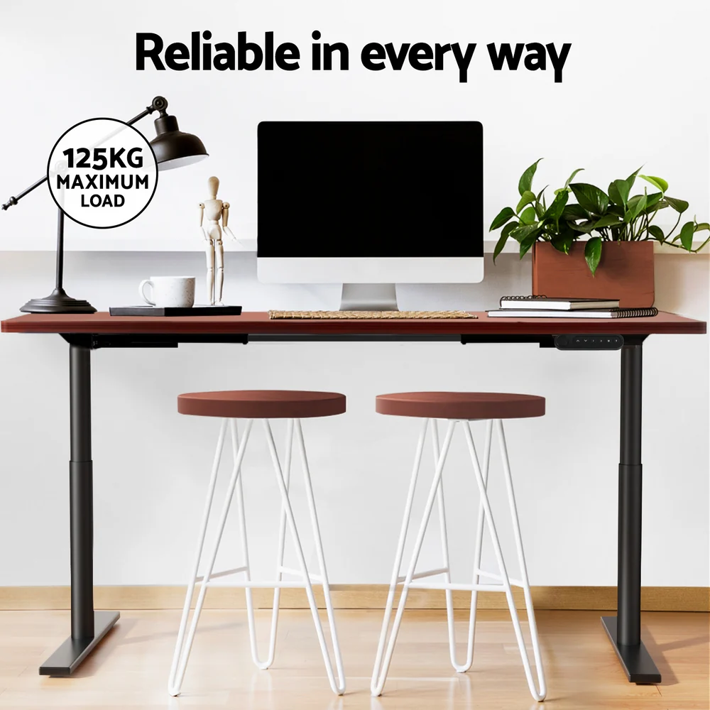 Artiss Standing Desk Motorised Electric Dual Motor Walnut 120CM - Image 8