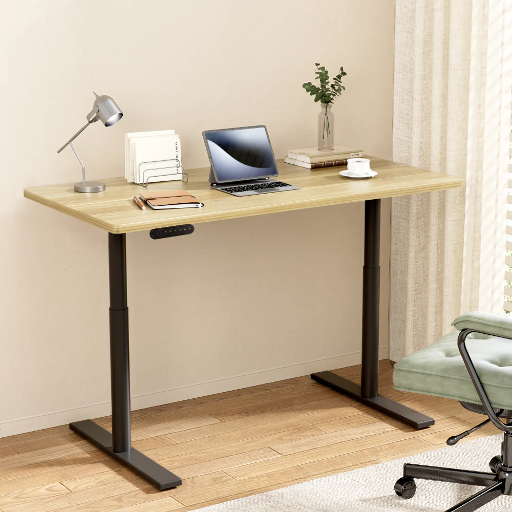 Artiss Standing Desk Motorised Electric Dual Motor White Oak 140CM - Image 2