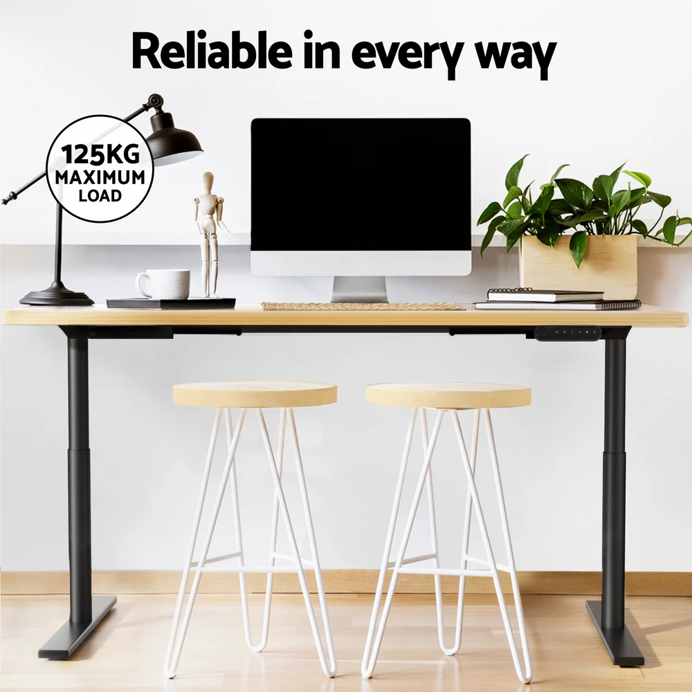 Artiss Standing Desk Motorised Electric Dual Motor White Oak 140CM - Image 8