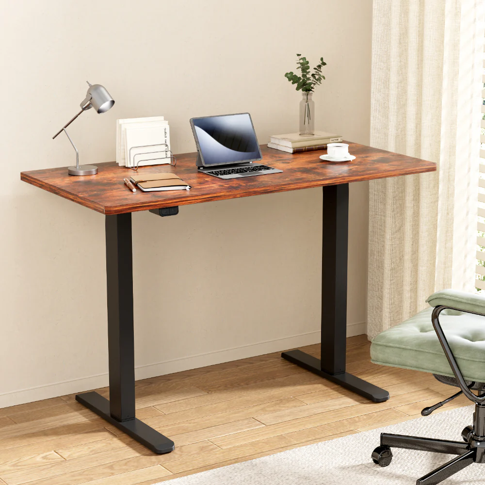 Artiss Standing Desk Motorised Rustic Brown 120CM - Image 2