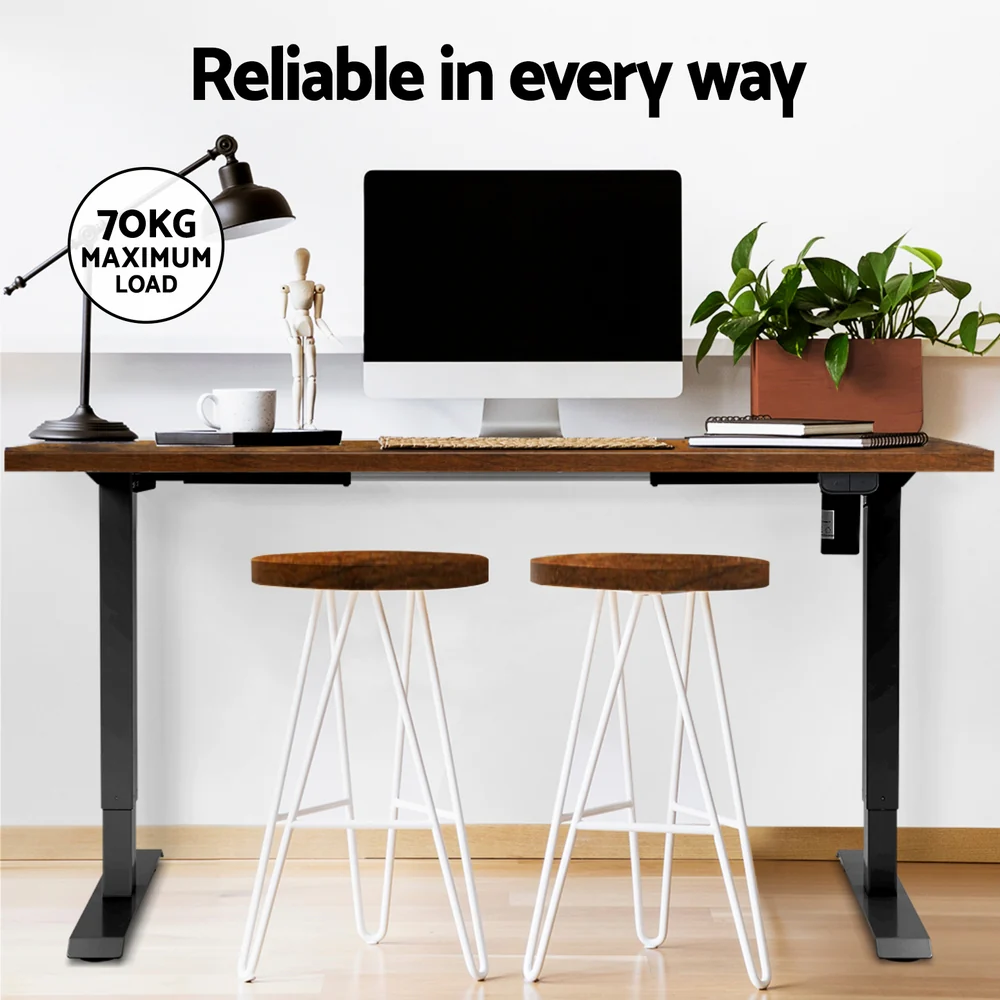 Artiss Standing Desk Motorised Rustic Brown 140CM - Image 8