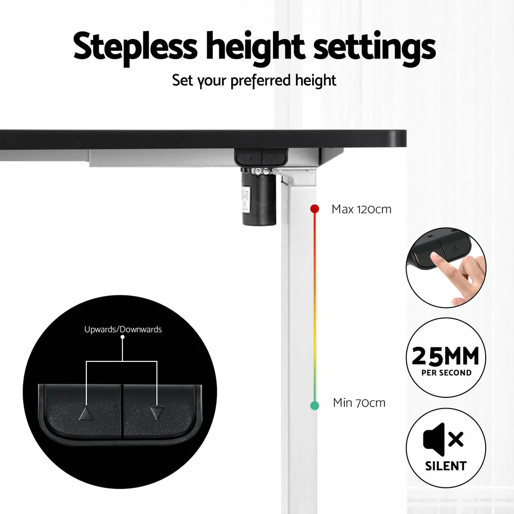 Artiss Standing Desk Motorised Sit Stand Desks Black 140CM - Image 7