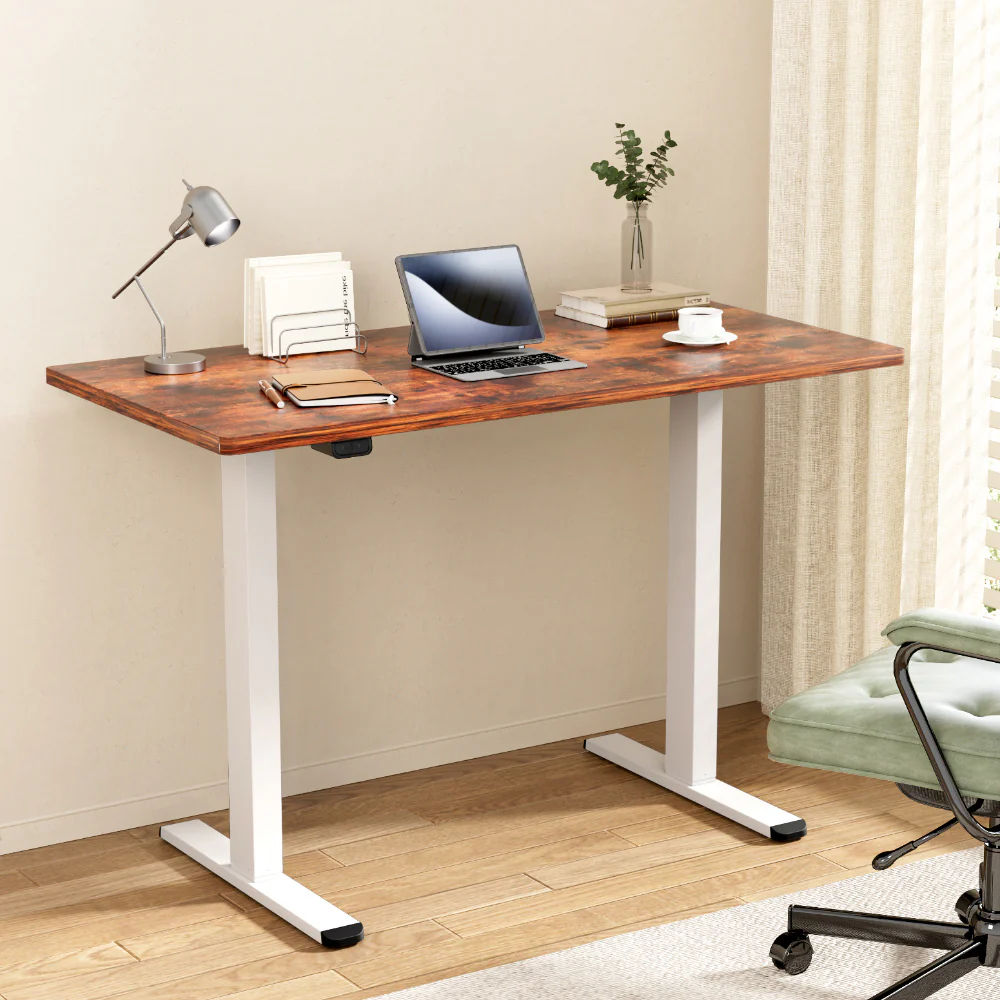 Artiss Standing Desk Motorised Sit Stand Desks Rustic Brown 120CM - Image 2