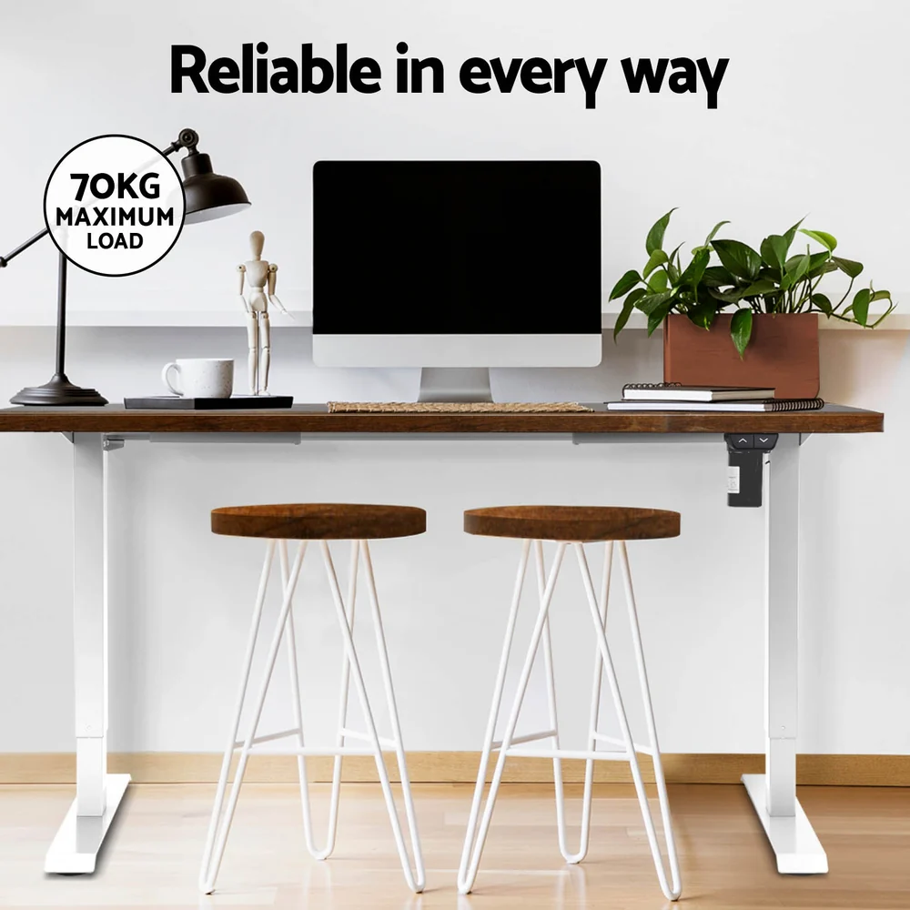 Artiss Standing Desk Motorised Sit Stand Desks Rustic Brown 140CM - Image 8