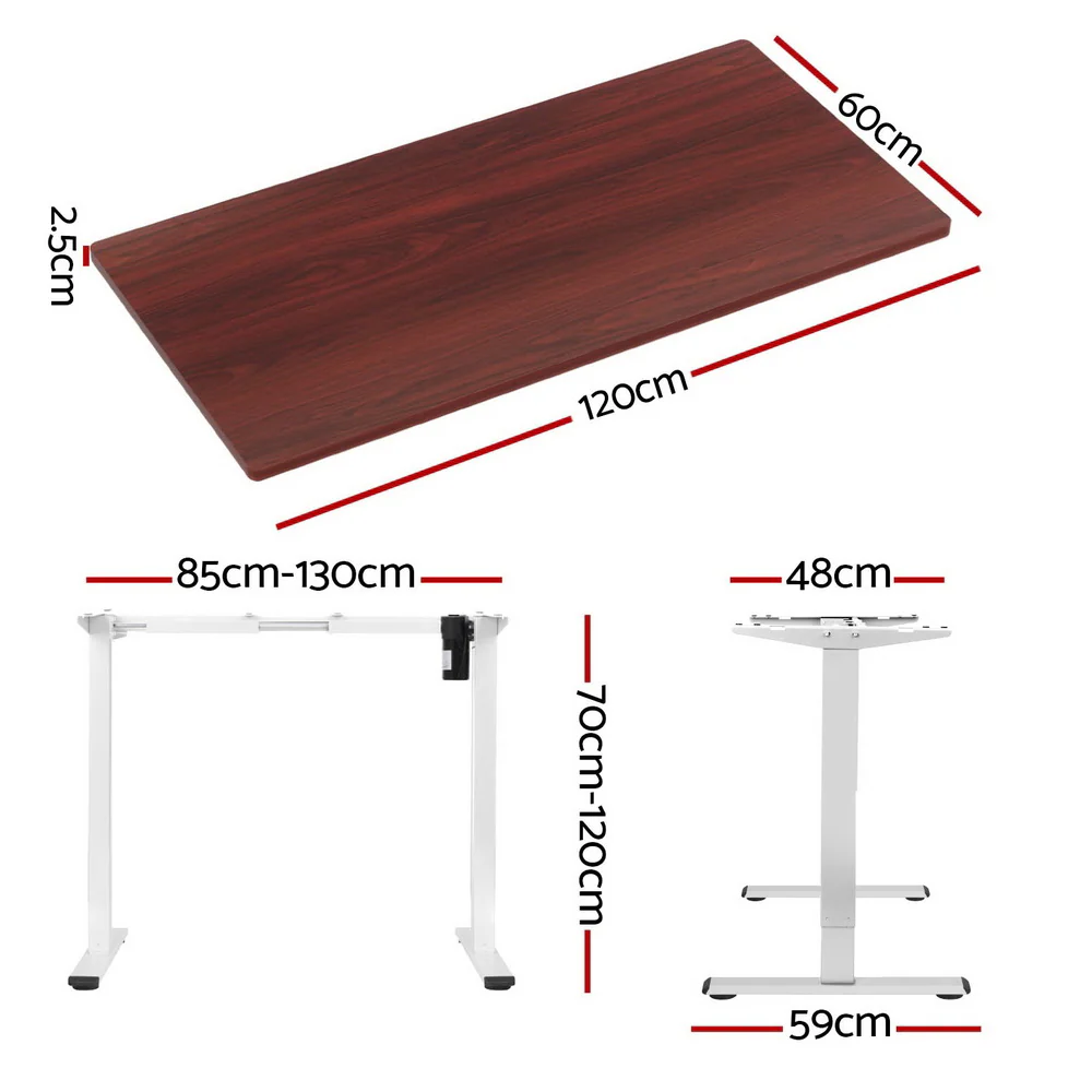 Artiss Standing Desk Motorised Sit Stand Desks Walnut 120CM - Image 4