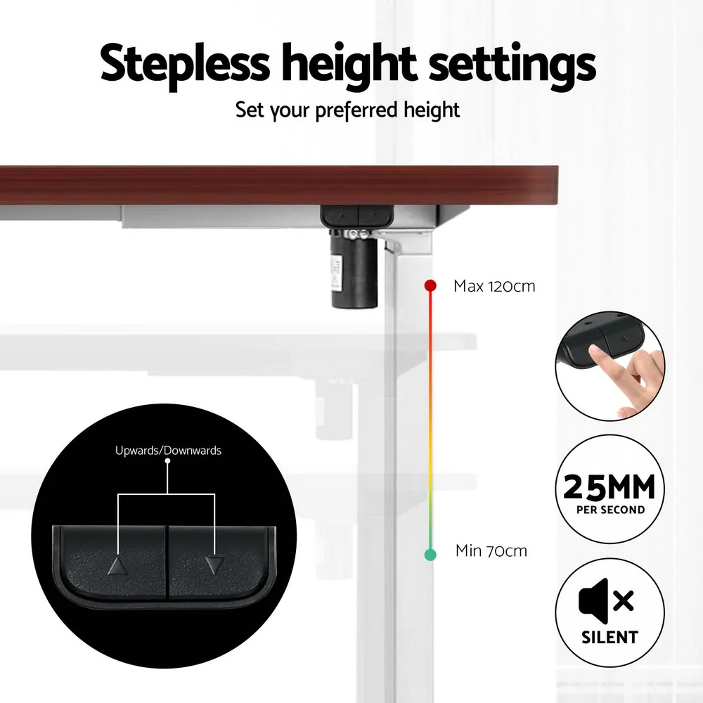 Artiss Standing Desk Motorised Sit Stand Desks Walnut 140CM - Image 7