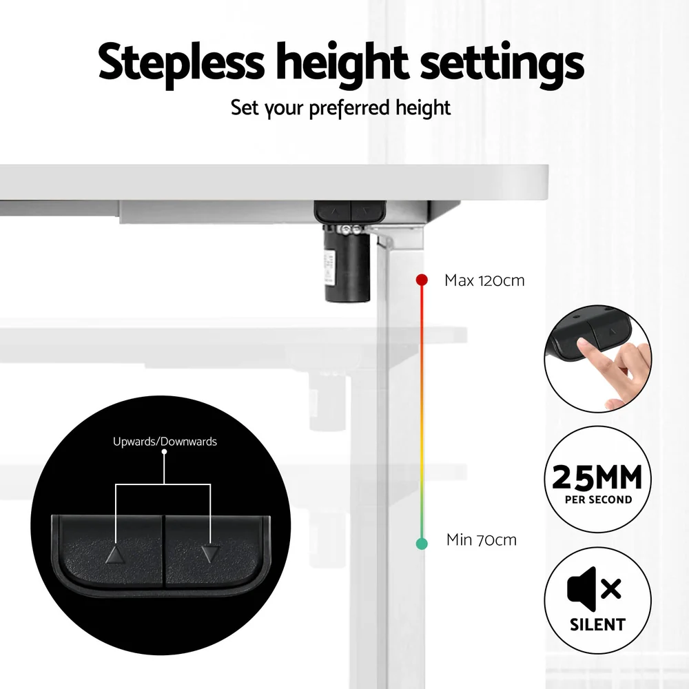 Artiss Standing Desk Motorised Sit Stand Desks White 120CM - Image 7