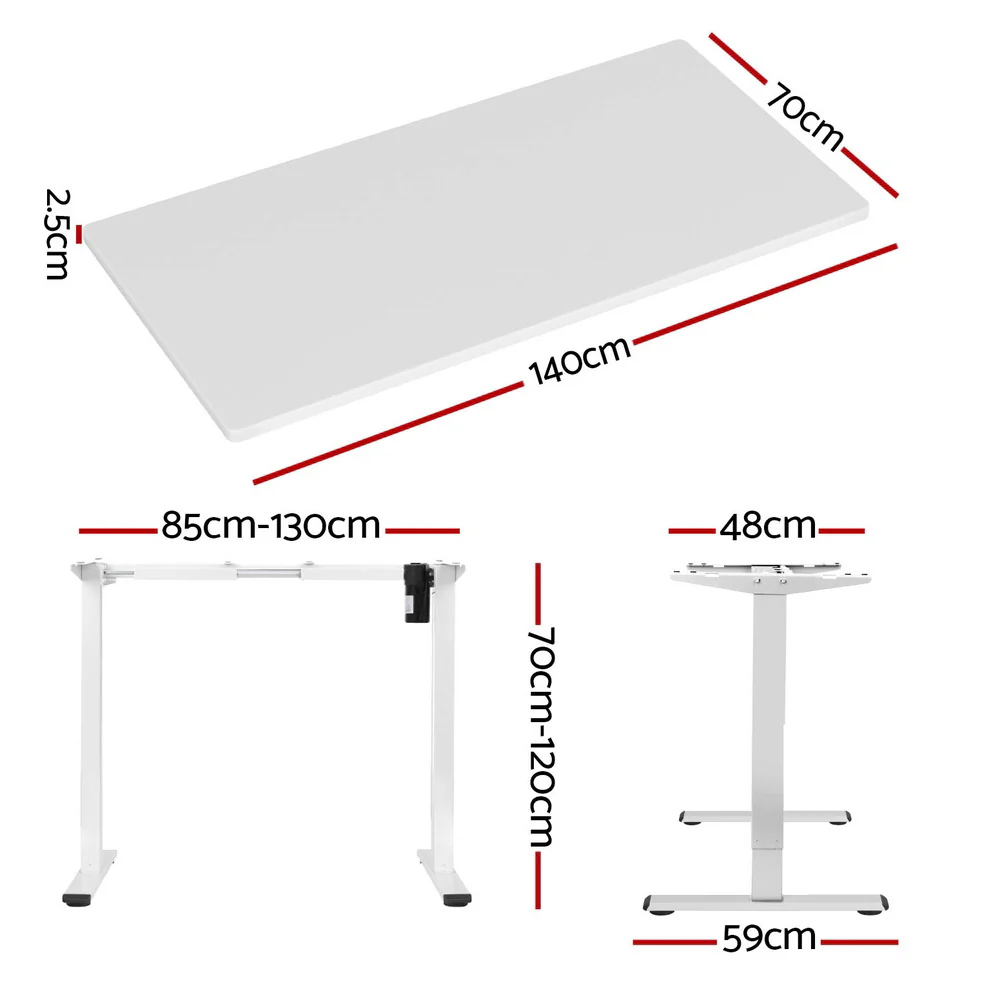 Artiss Standing Desk Motorised Sit Stand Desks White 140CM - Image 4