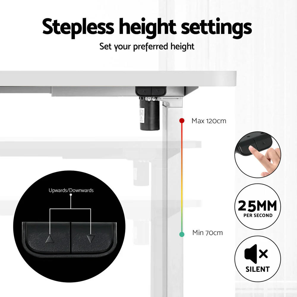 Artiss Standing Desk Motorised Sit Stand Desks White 140CM - Image 7