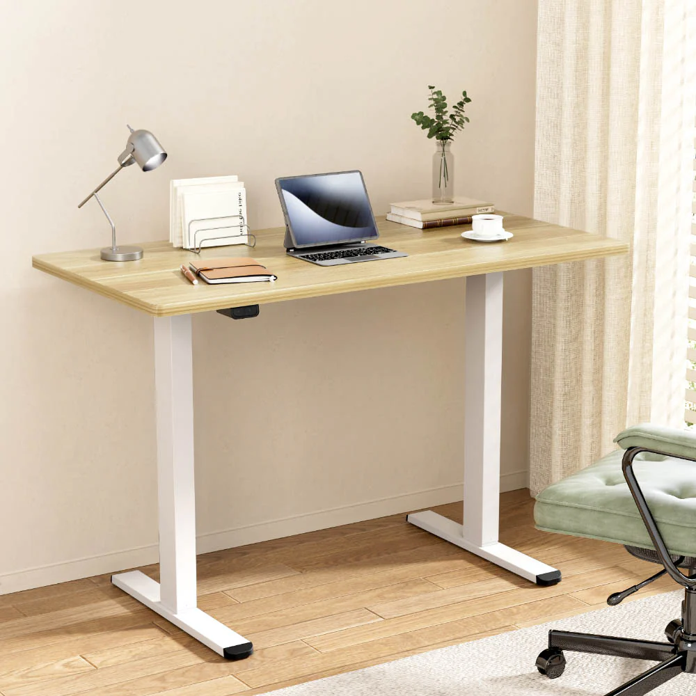Artiss Standing Desk Motorised Sit Stand Desks White Oak 140CM - Image 2