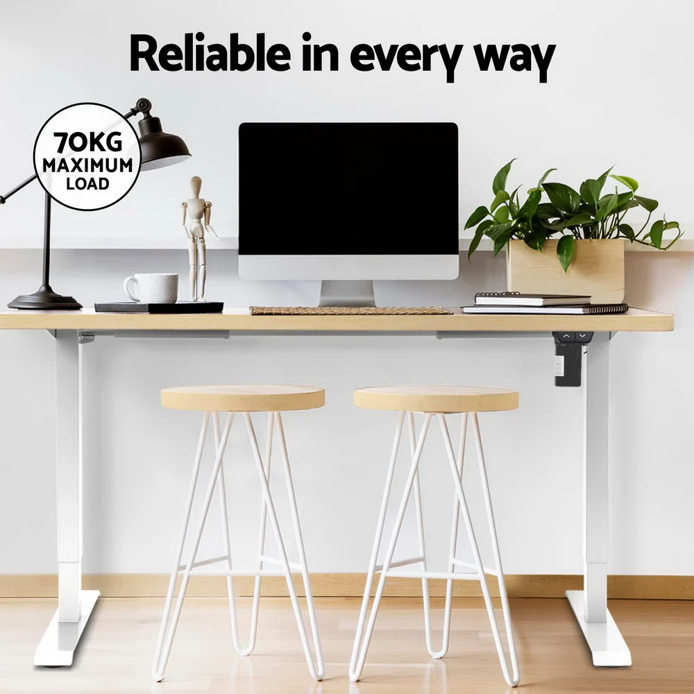 Artiss Standing Desk Motorised Sit Stand Desks White Oak 140CM - Image 8