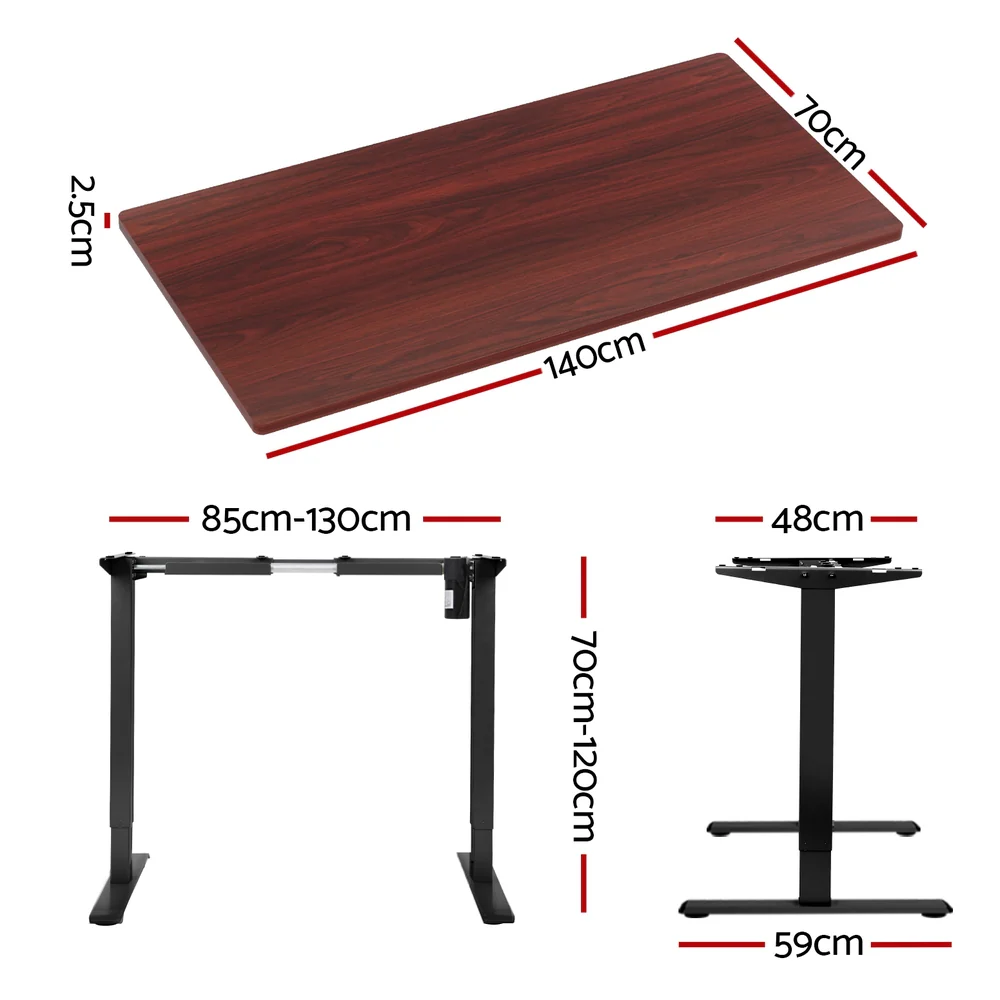 Artiss Standing Desk Motorised Walnut 140CM - Image 4