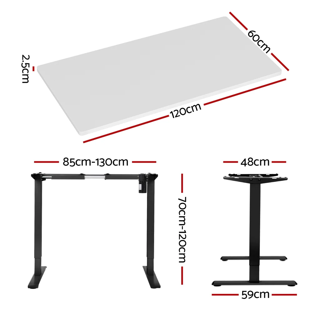 Artiss Standing Desk Motorised White 120CM - Image 4