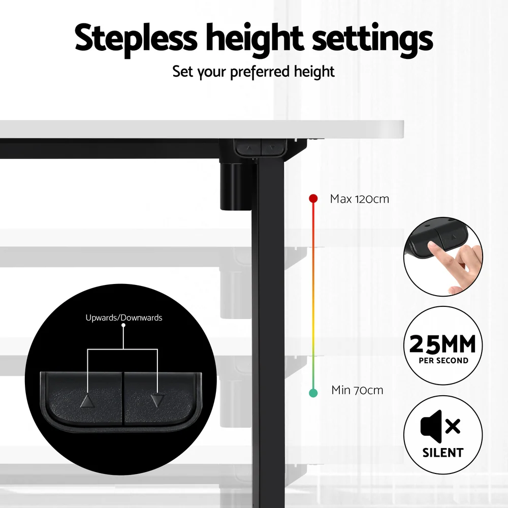 Artiss Standing Desk Motorised White 140CM - Image 7