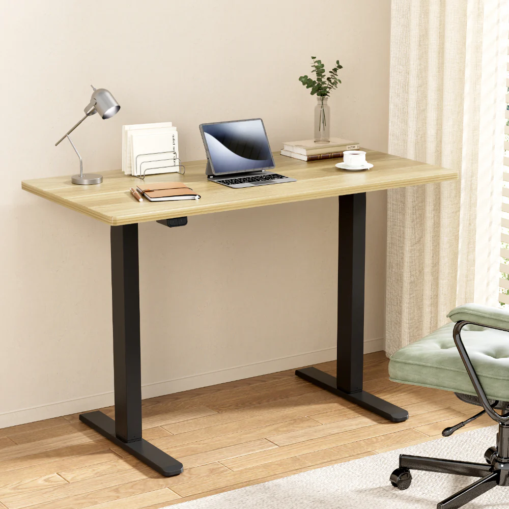 Artiss Standing Desk Motorised White Oak 120CM - Image 2