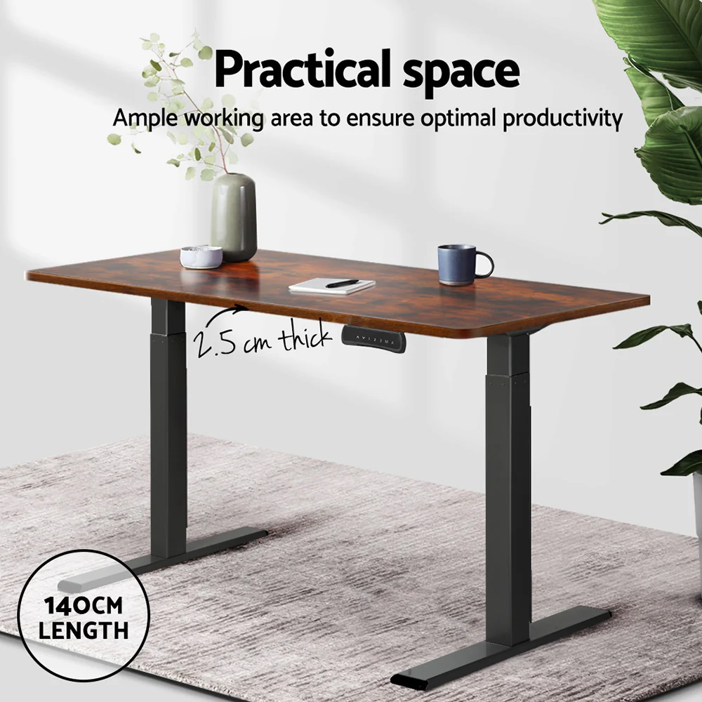 Artiss Standing Desk Top Rustic Brown 140CM - Image 6