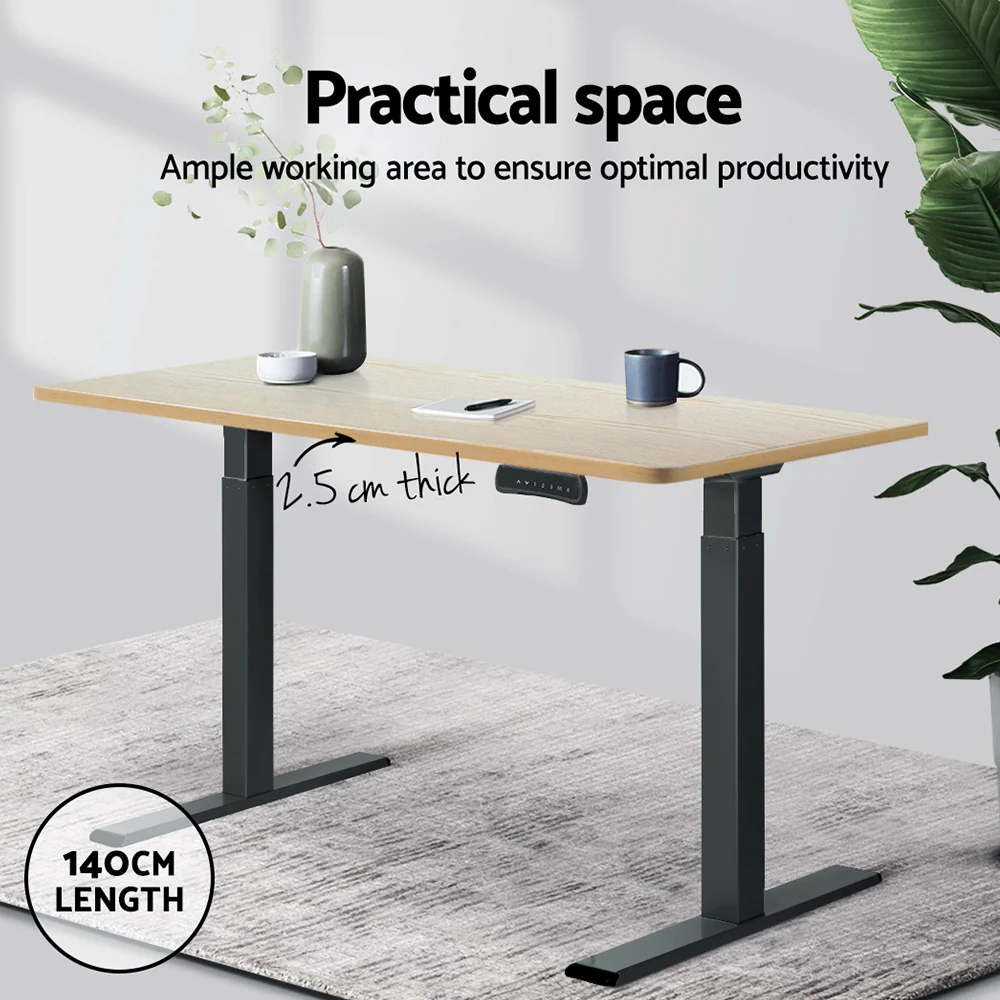 Artiss Standing Desk Top White Oak 140CM - Image 6