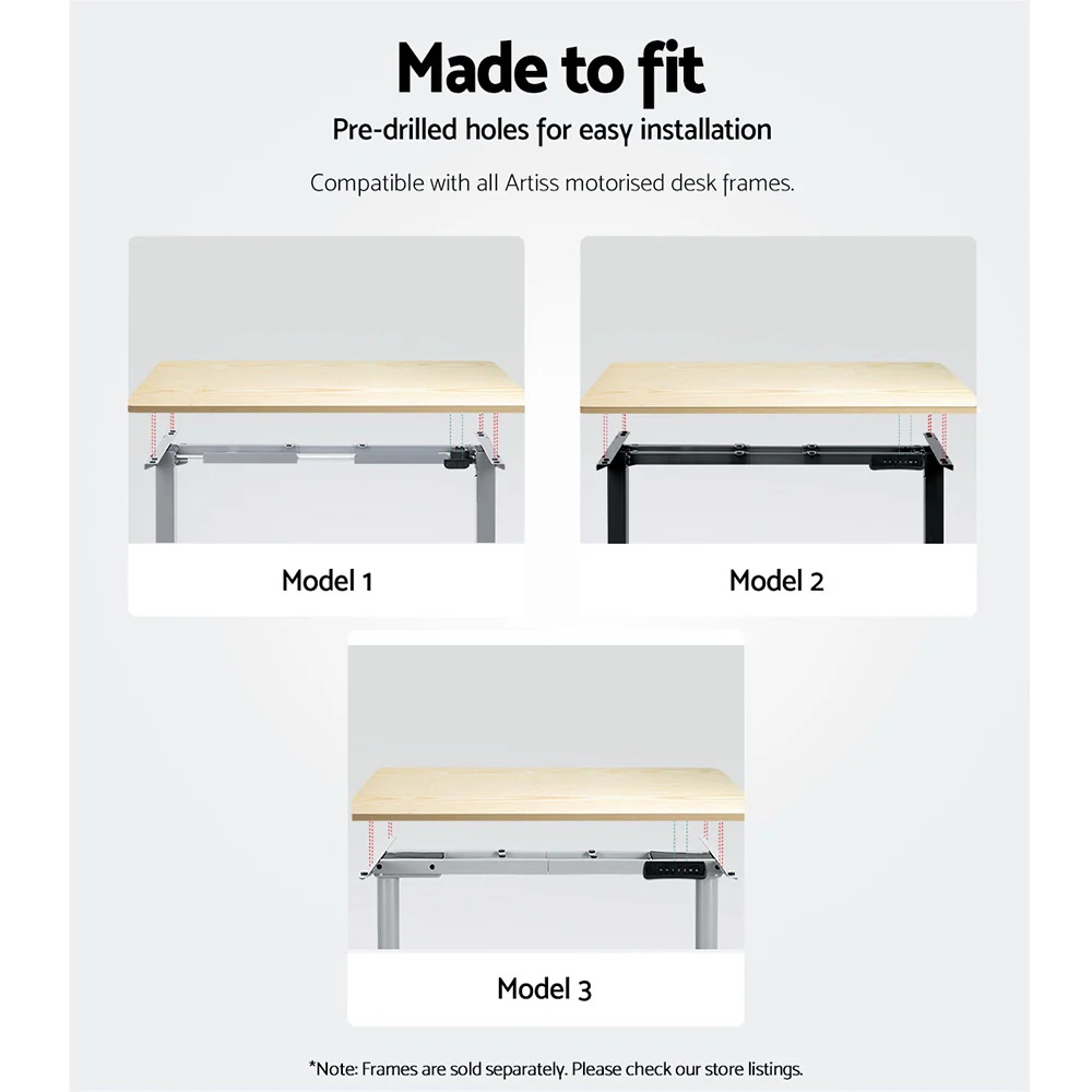 Artiss Standing Desk Top White Oak 140CM - Image 8