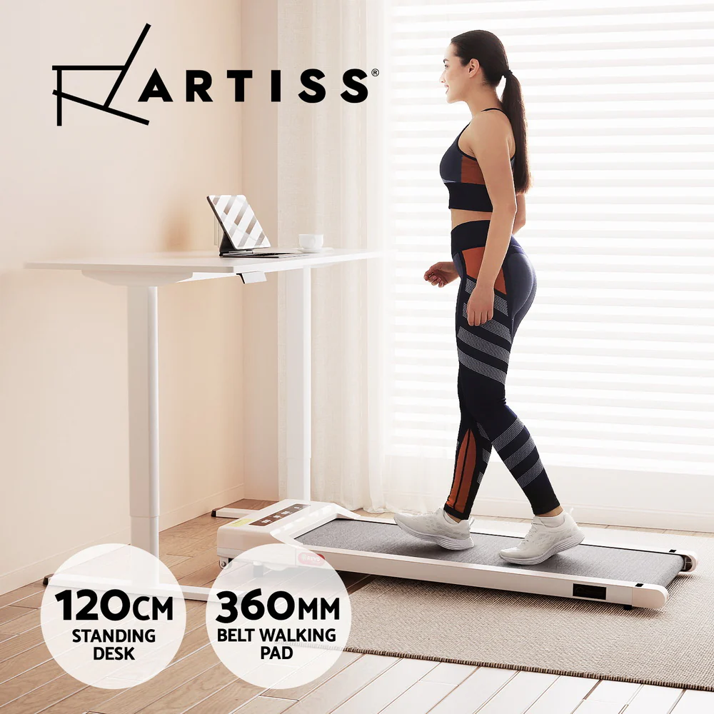 Artiss Treadmill with 120cm Automatic Standing Desk Electric Walking Pad - Image 2
