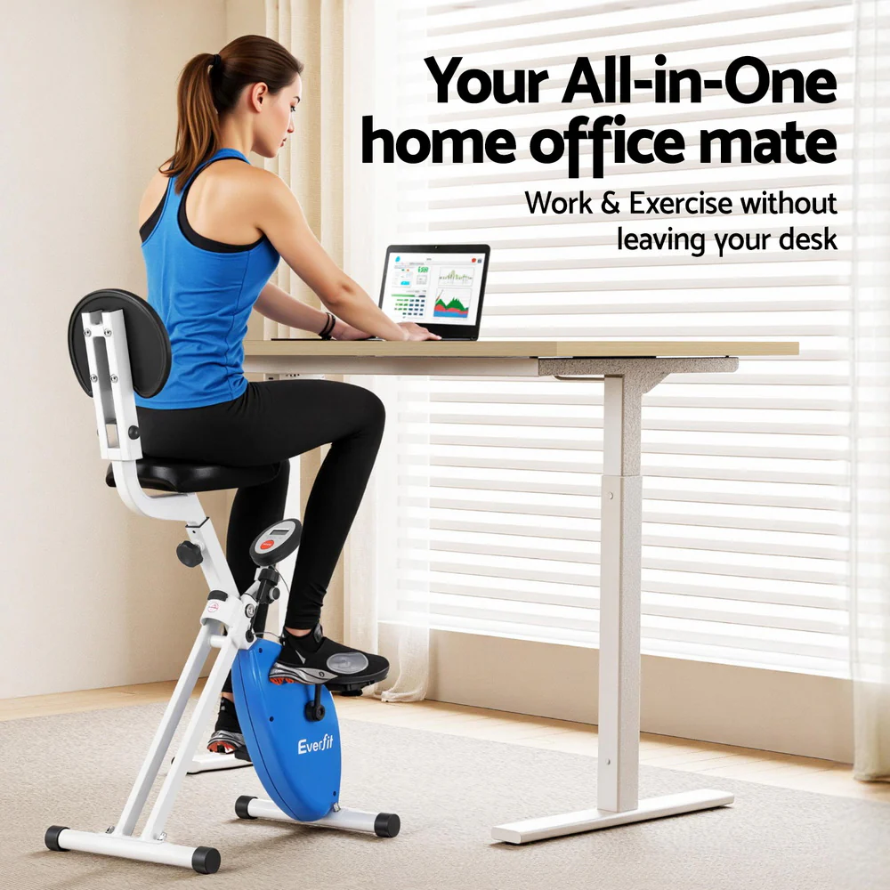 Artiss Under Desk Exercise Bike with 120cm Automatic Standing Desk Magnetic Resistance Oak - Image 6