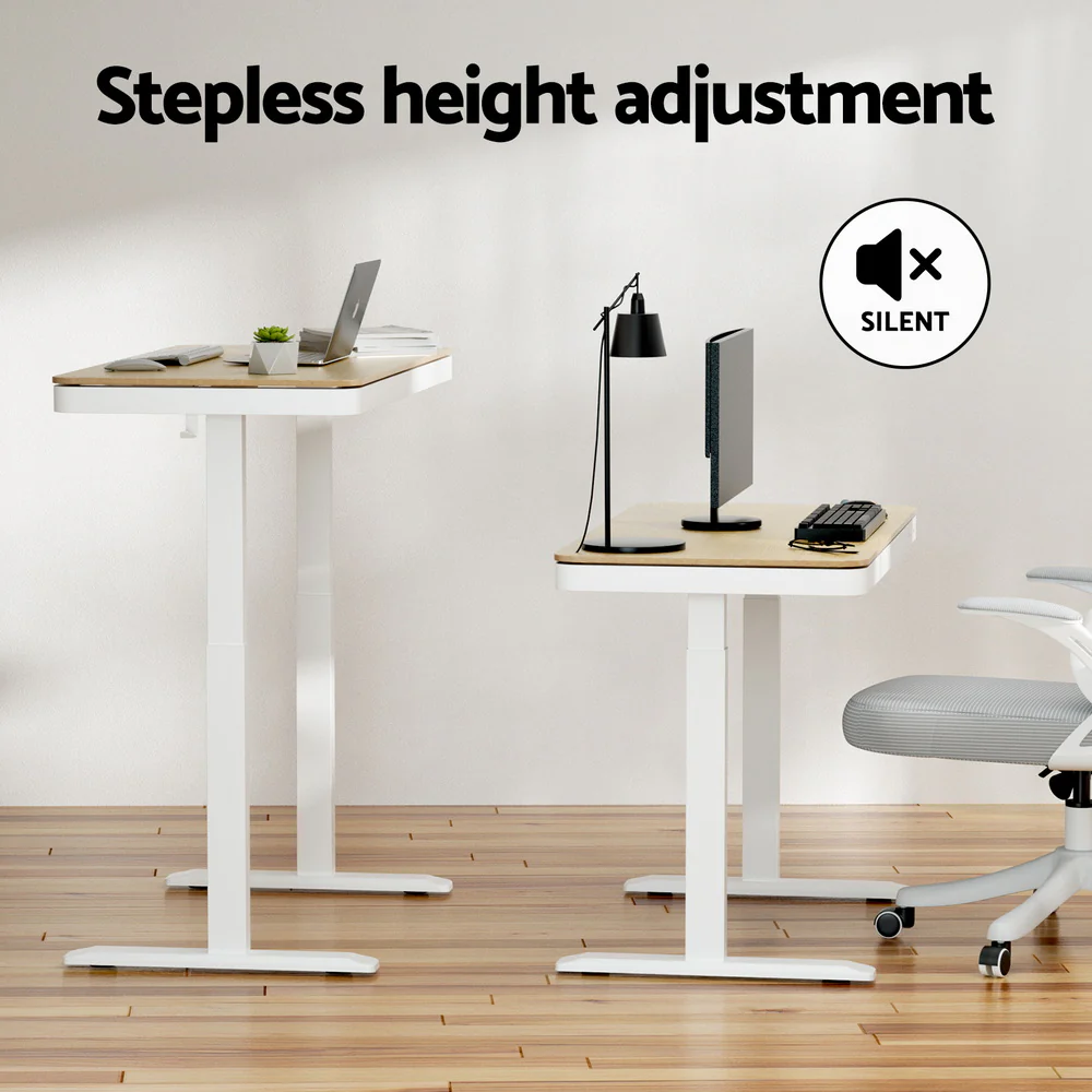 Artiss Under Desk Exercise Bike with 120cm Automatic Standing Desk Magnetic Resistance Oak - Image 9