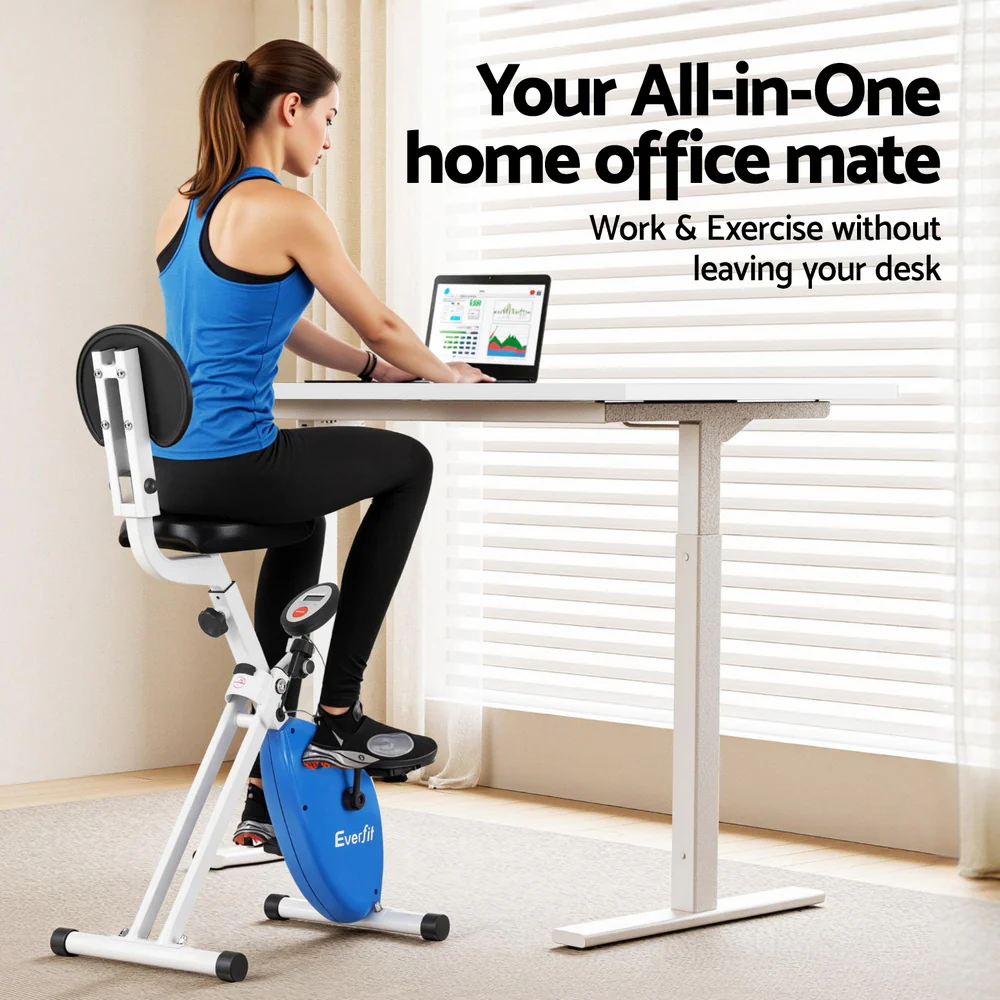 Artiss Under Desk Exercise Bike with 120cm Automatic Standing Desk Magnetic Resistance White - Image 6