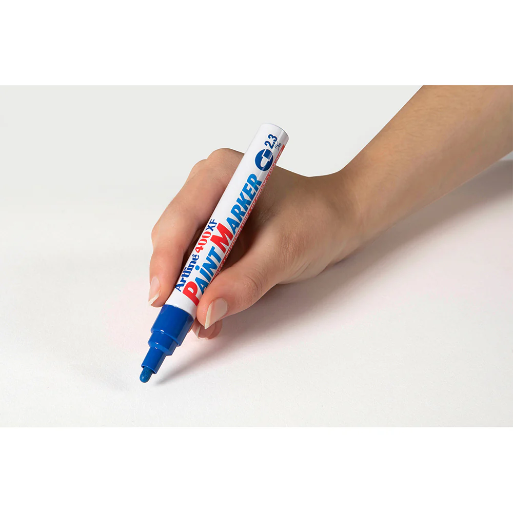 Artline 400 Permanent Paint Marker 2.3mm Bullet Nib (Blue) [12 Pack] - Image 3
