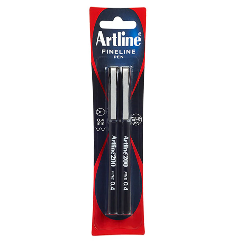 Artline Fineline 0.4mm Pen Black (2-Piece) - Image 2