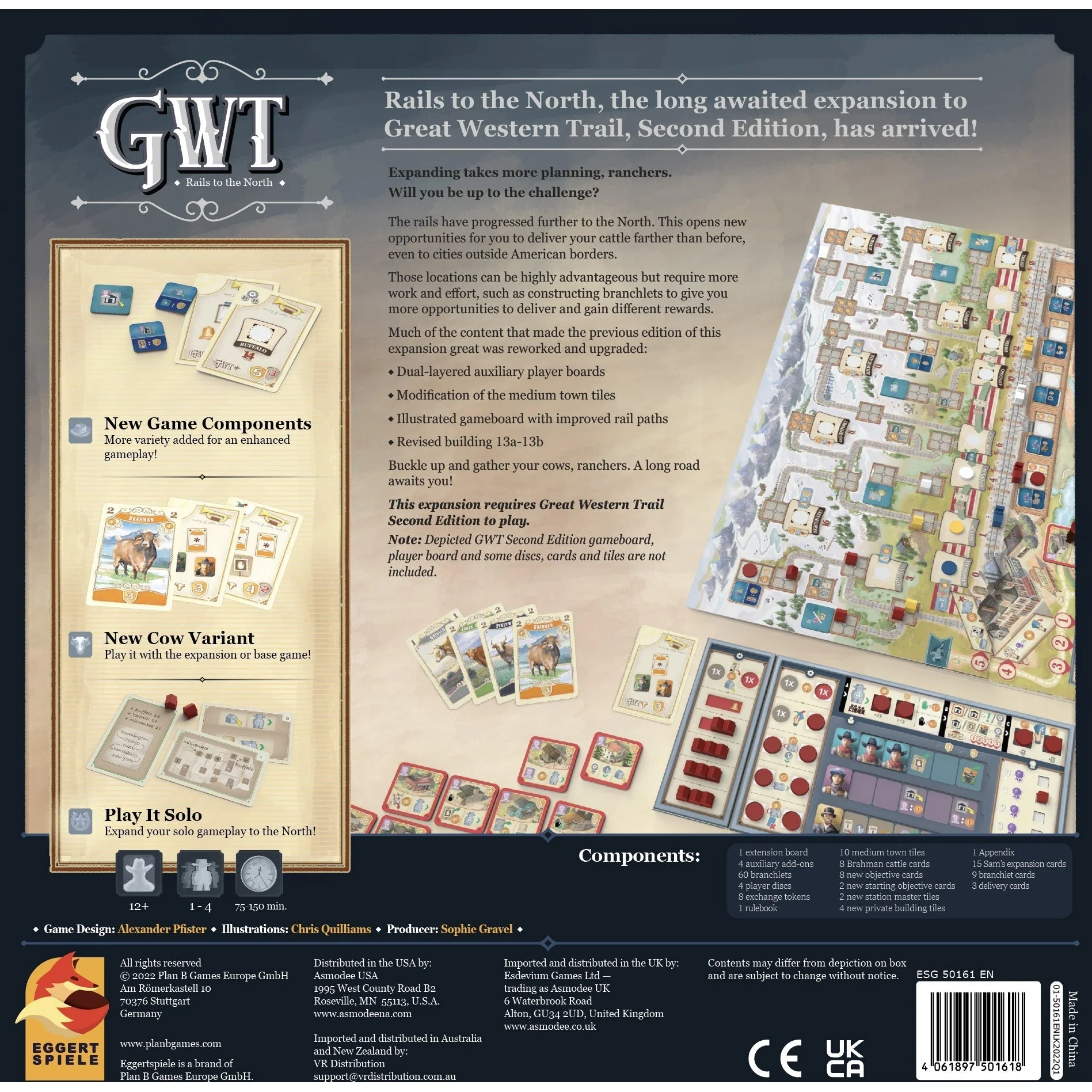 Asmodee Great Western Trail Rails to the North Second Edition Game - Image 2