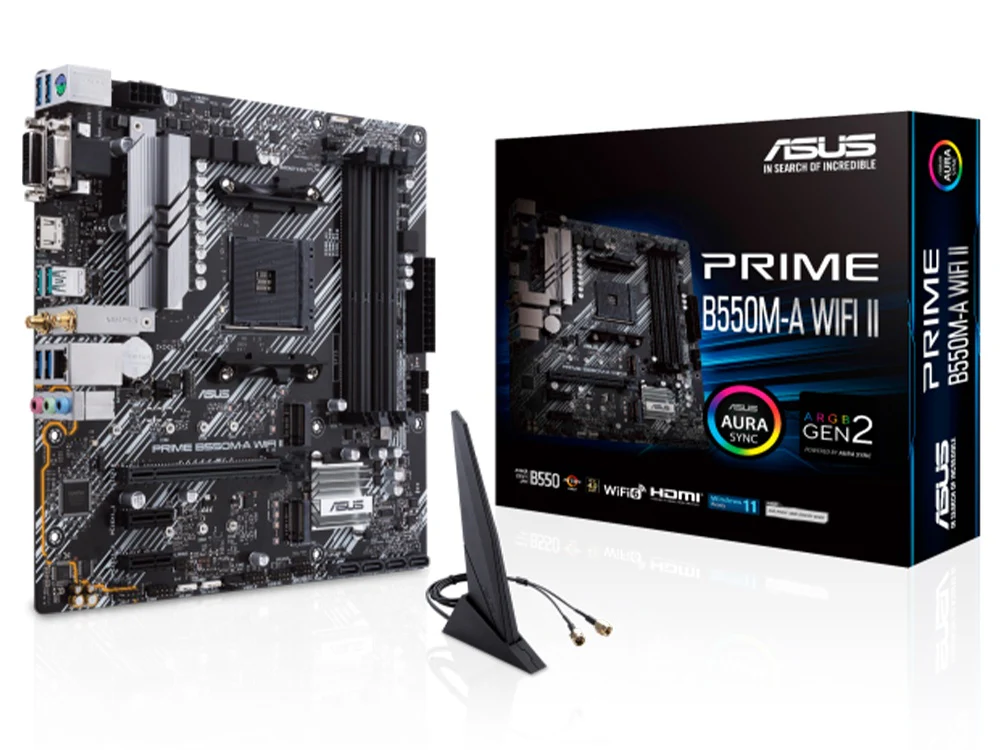 Asus Prime B550M-A WiFi II mATX AM4 Motherboard (PRIME B550M-A WIFI II) - Image 2